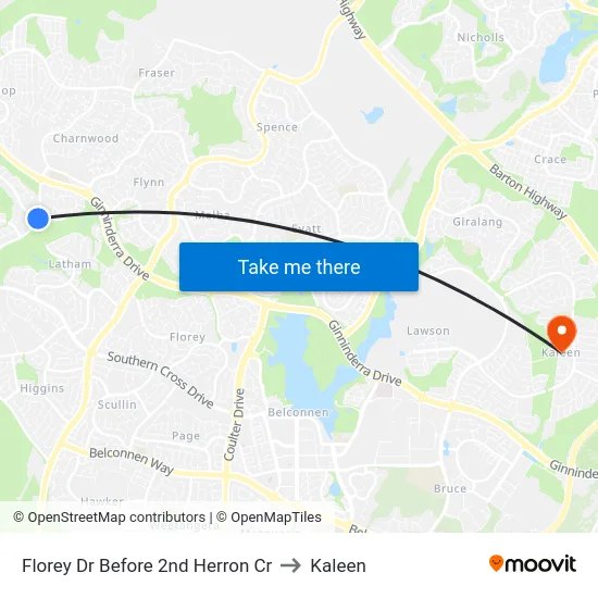 Florey Dr Before 2nd Herron Cr to Kaleen map