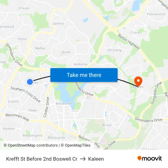Krefft St Before 2nd Boswell Cr to Kaleen map