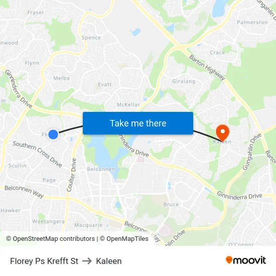 Florey Ps Krefft St to Kaleen map