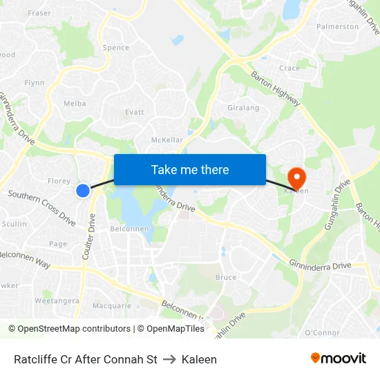 Ratcliffe Cr After Connah St to Kaleen map