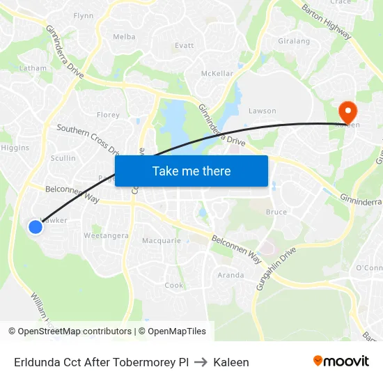 Erldunda Cct After Tobermorey Pl to Kaleen map