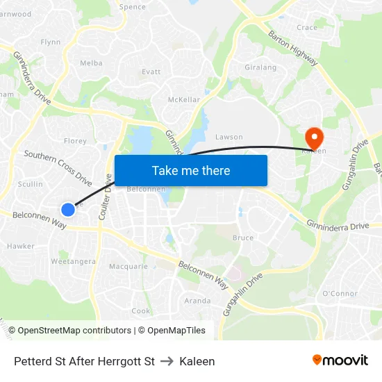 Petterd St After Herrgott St to Kaleen map