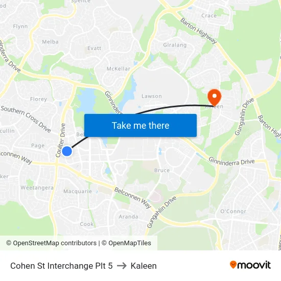 Cohen St Interchange Plt 5 to Kaleen map
