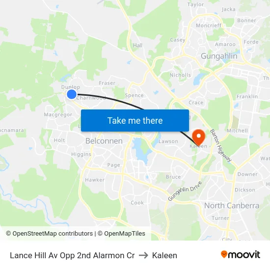 Lance Hill Av Opp 2nd Alarmon Cr to Kaleen map