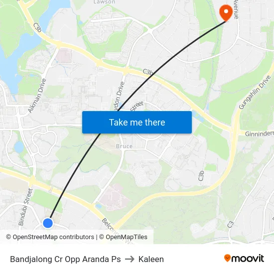 Bandjalong Cr Opp Aranda Ps to Kaleen map