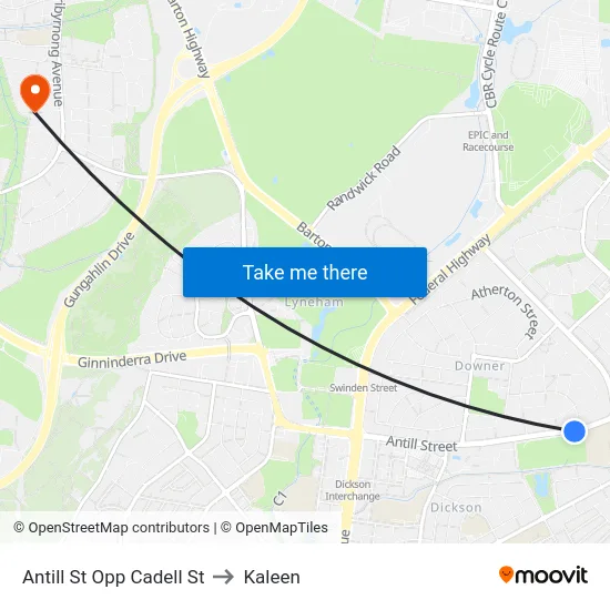 Antill St Opp Cadell St to Kaleen map