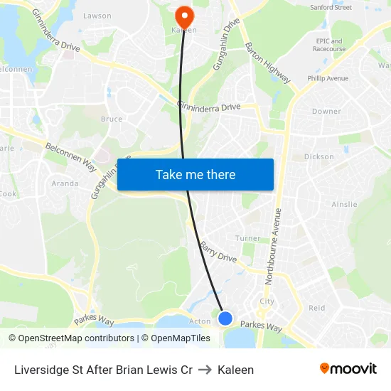 Liversidge St After Brian Lewis Cr to Kaleen map