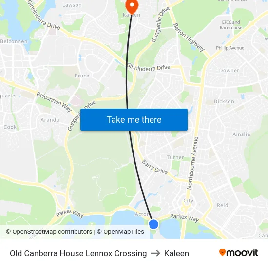 Old Canberra House Lennox Crossing to Kaleen map