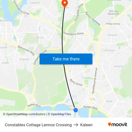 Constables Cottage Lennox Crossing to Kaleen map