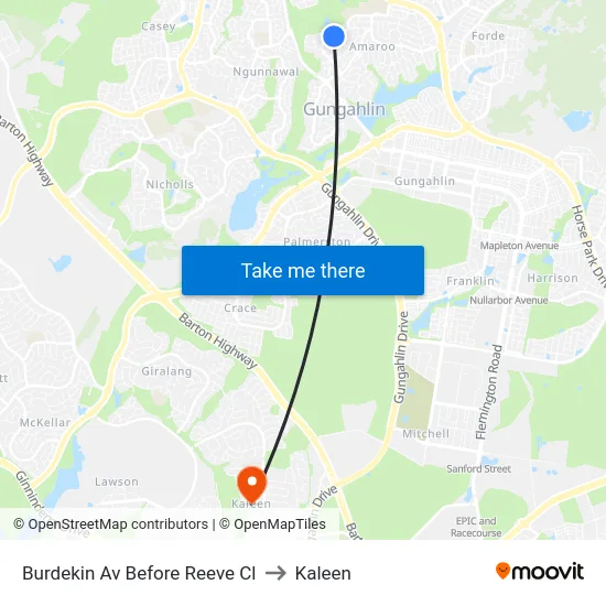 Burdekin Av Before Reeve Cl to Kaleen map