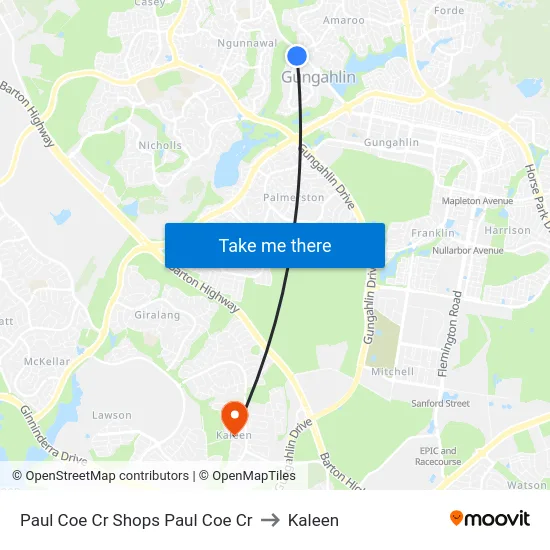 Paul Coe Cr Shops Paul Coe Cr to Kaleen map