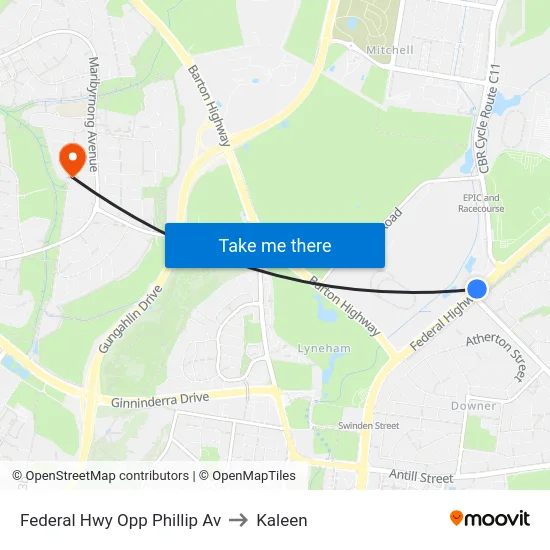 Federal Hwy Opp Phillip Av to Kaleen map