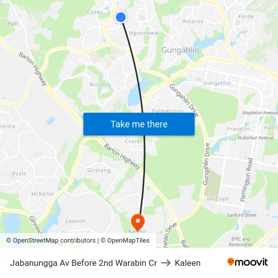 Jabanungga Av Before 2nd Warabin Cr to Kaleen map