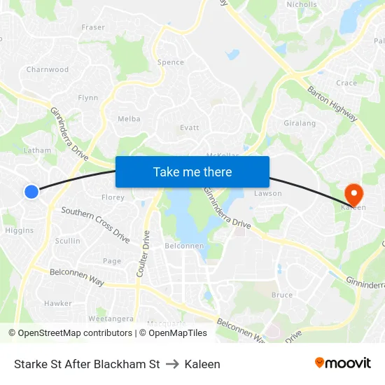 Starke St After Blackham St to Kaleen map