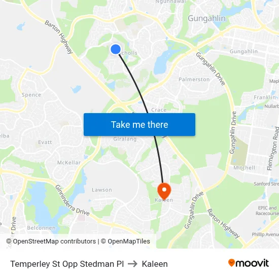 Temperley St Opp Stedman Pl to Kaleen map