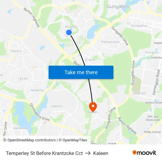 Temperley St Before Krantzcke Cct to Kaleen map