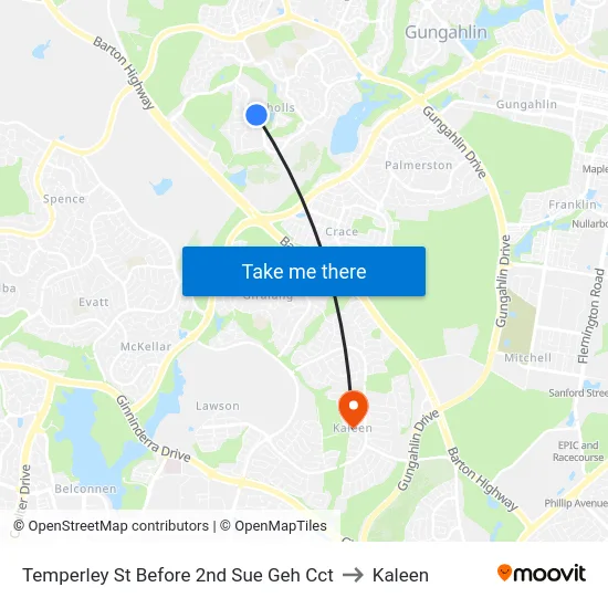 Temperley St Before 2nd Sue Geh Cct to Kaleen map