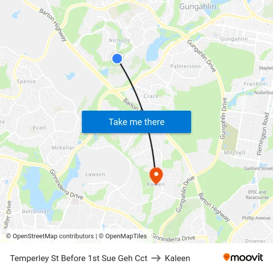 Temperley St Before 1st Sue Geh Cct to Kaleen map
