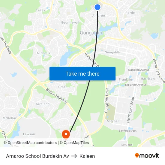 Amaroo School Burdekin Av to Kaleen map