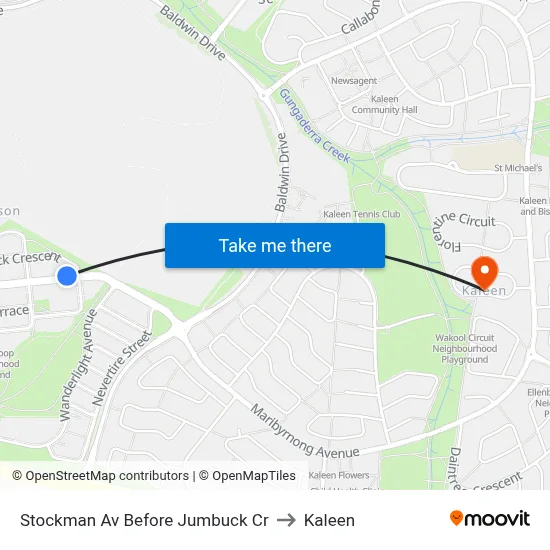 Stockman Av Before Jumbuck Cr to Kaleen map