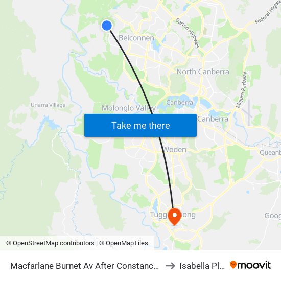 Macfarlane Burnet Av After Constance Stone St to Isabella Plains map