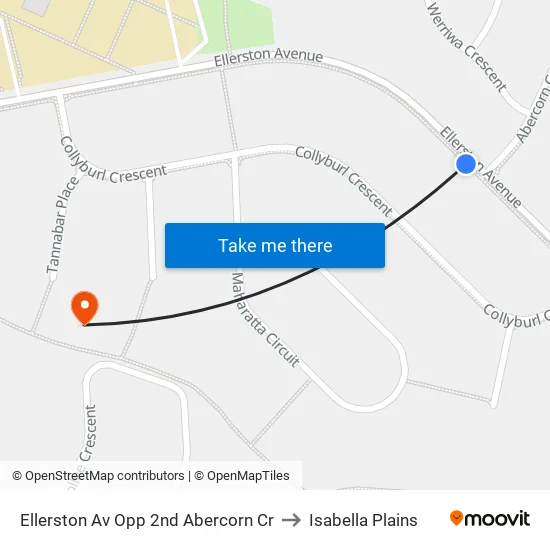 Ellerston Av Opp 2nd Abercorn Cr to Isabella Plains map