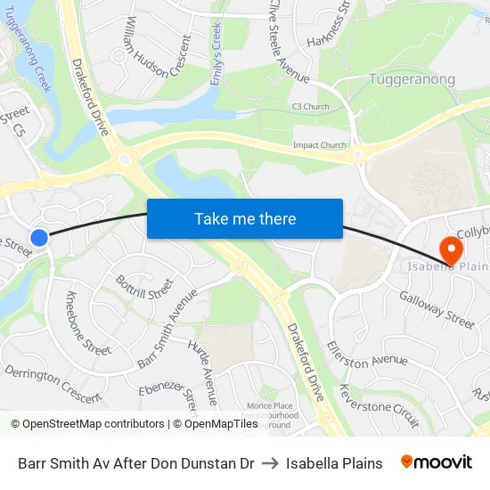 Barr Smith Av After Don Dunstan Dr to Isabella Plains map