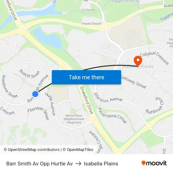 Barr Smith Av Opp Hurtle Av to Isabella Plains map