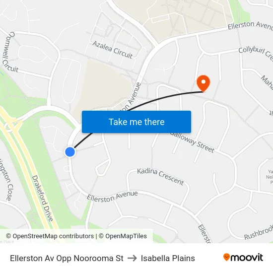 Ellerston Av Opp Noorooma St to Isabella Plains map