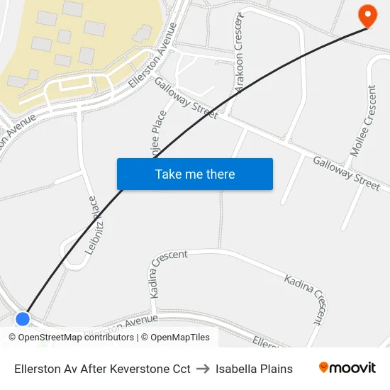 Ellerston Av After Keverstone Cct to Isabella Plains map