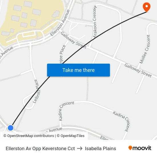 Ellerston Av Opp Keverstone Cct to Isabella Plains map