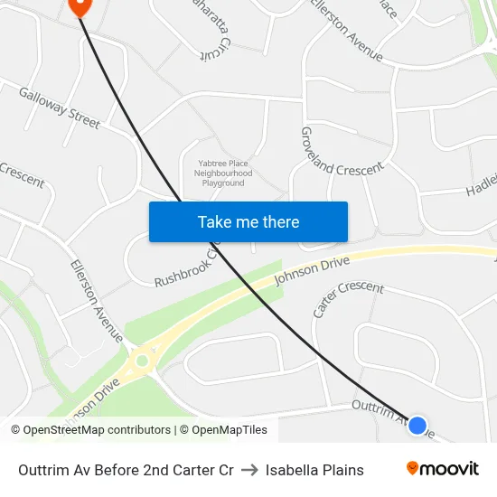Outtrim Av Before 2nd Carter Cr to Isabella Plains map
