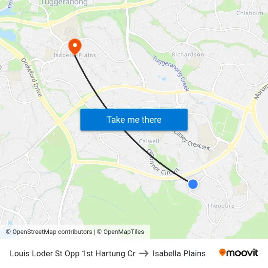 Louis Loder St Opp 1st Hartung Cr to Isabella Plains map