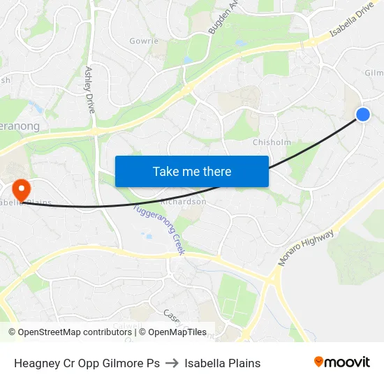 Heagney Cr Opp Gilmore Ps to Isabella Plains map