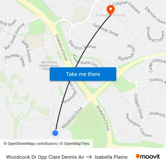 Woodcock Dr Opp Clare Dennis Av to Isabella Plains map