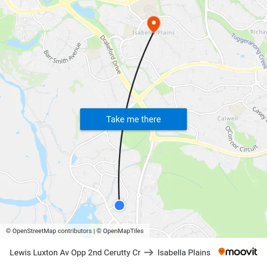 Lewis Luxton Av Opp 2nd Cerutty Cr to Isabella Plains map