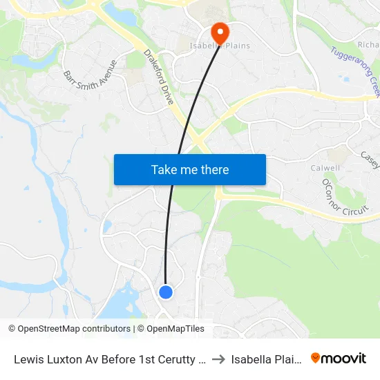 Lewis Luxton Av Before 1st Cerutty Cr to Isabella Plains map