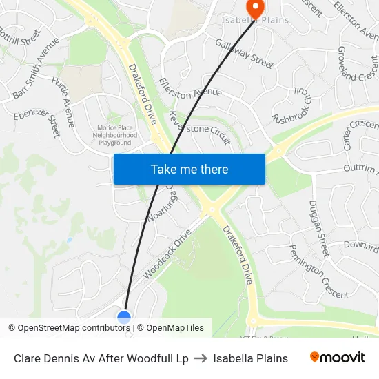 Clare Dennis Av After Woodfull Lp to Isabella Plains map