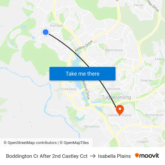 Boddington Cr After 2nd Castley Cct to Isabella Plains map