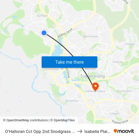 O'Halloran Cct Opp 2nd Snodgrass Cr to Isabella Plains map