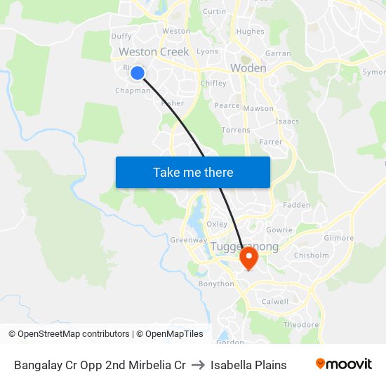 Bangalay Cr Opp 2nd Mirbelia Cr to Isabella Plains map