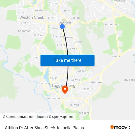 Athllon Dr After Shea St to Isabella Plains map