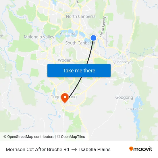 Morrison Cct After Bruche Rd to Isabella Plains map