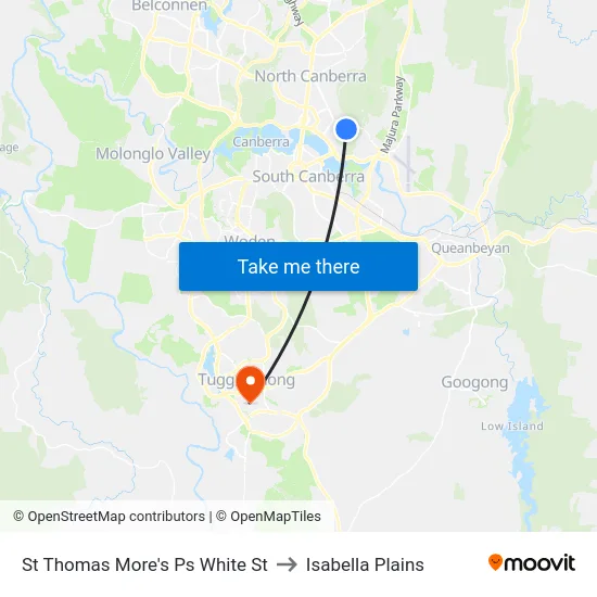 St Thomas More's Ps White St to Isabella Plains map