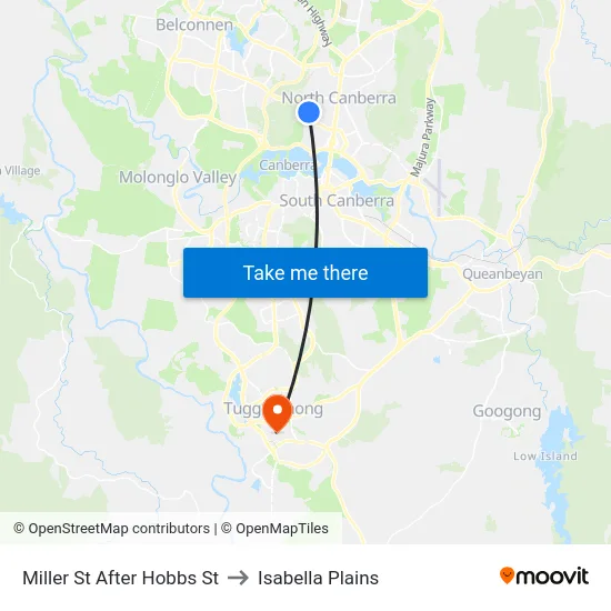 Miller St After Hobbs St to Isabella Plains map