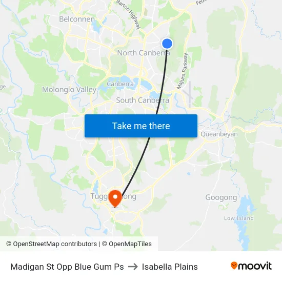 Madigan St Opp Blue Gum Ps to Isabella Plains map
