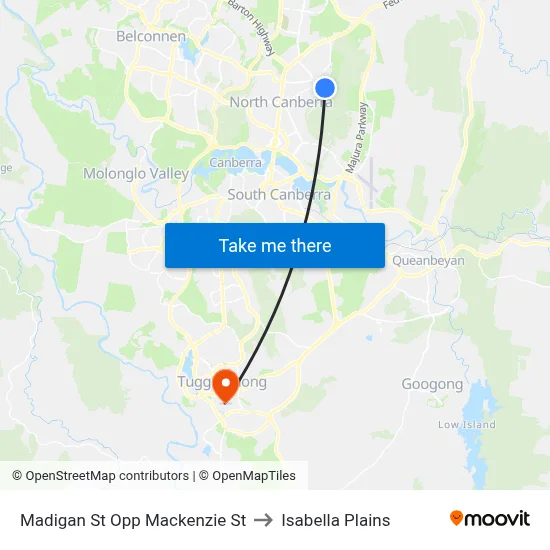 Madigan St Opp Mackenzie St to Isabella Plains map