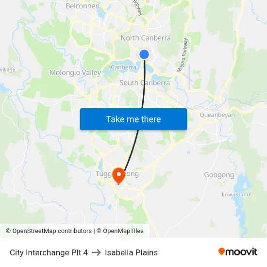 City Interchange Plt 4 to Isabella Plains map