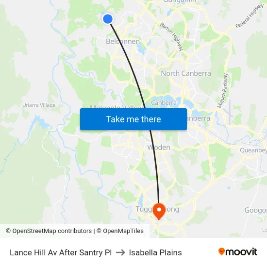 Lance Hill Av After Santry Pl to Isabella Plains map