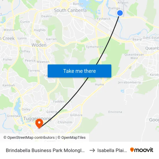 Brindabella Business Park Molonglo Dr to Isabella Plains map
